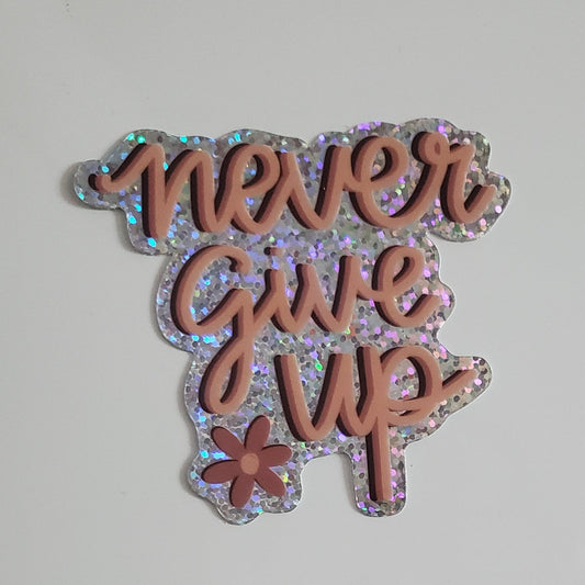 Sticker - "Never give up"